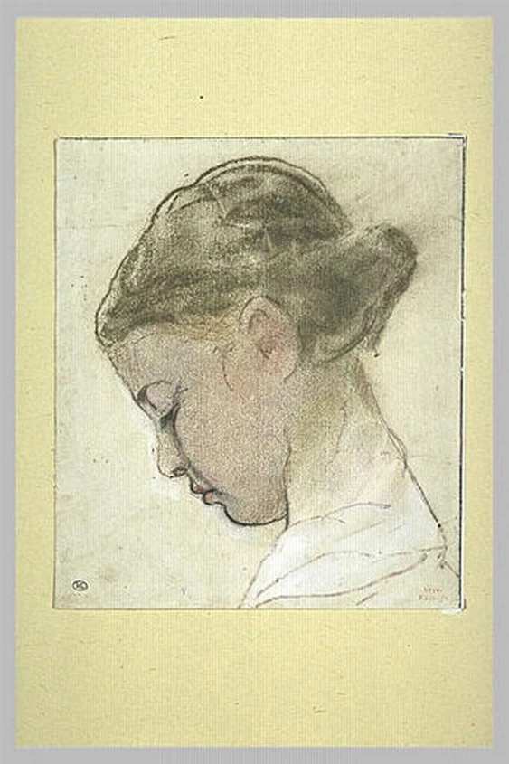 Testa di fanciulla, occhi bassi, di profilo - Louvre, Parigi